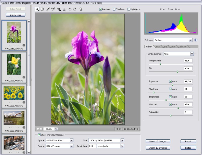 Редагування RAW-фотографії (клацність для збільшення)